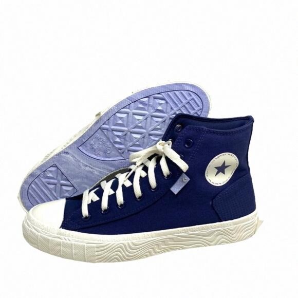 Converse Chuck Taylor High Canvas Navy White Sneakers A04529C Custom Men's Skate - Picture 7 of 10